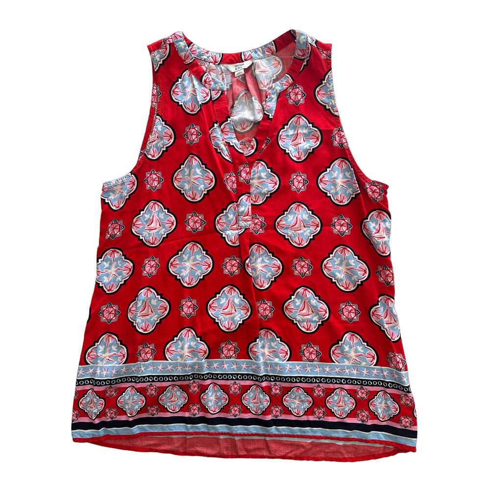 Crown & Ivy Pullover Blouse Tank Red Size Large